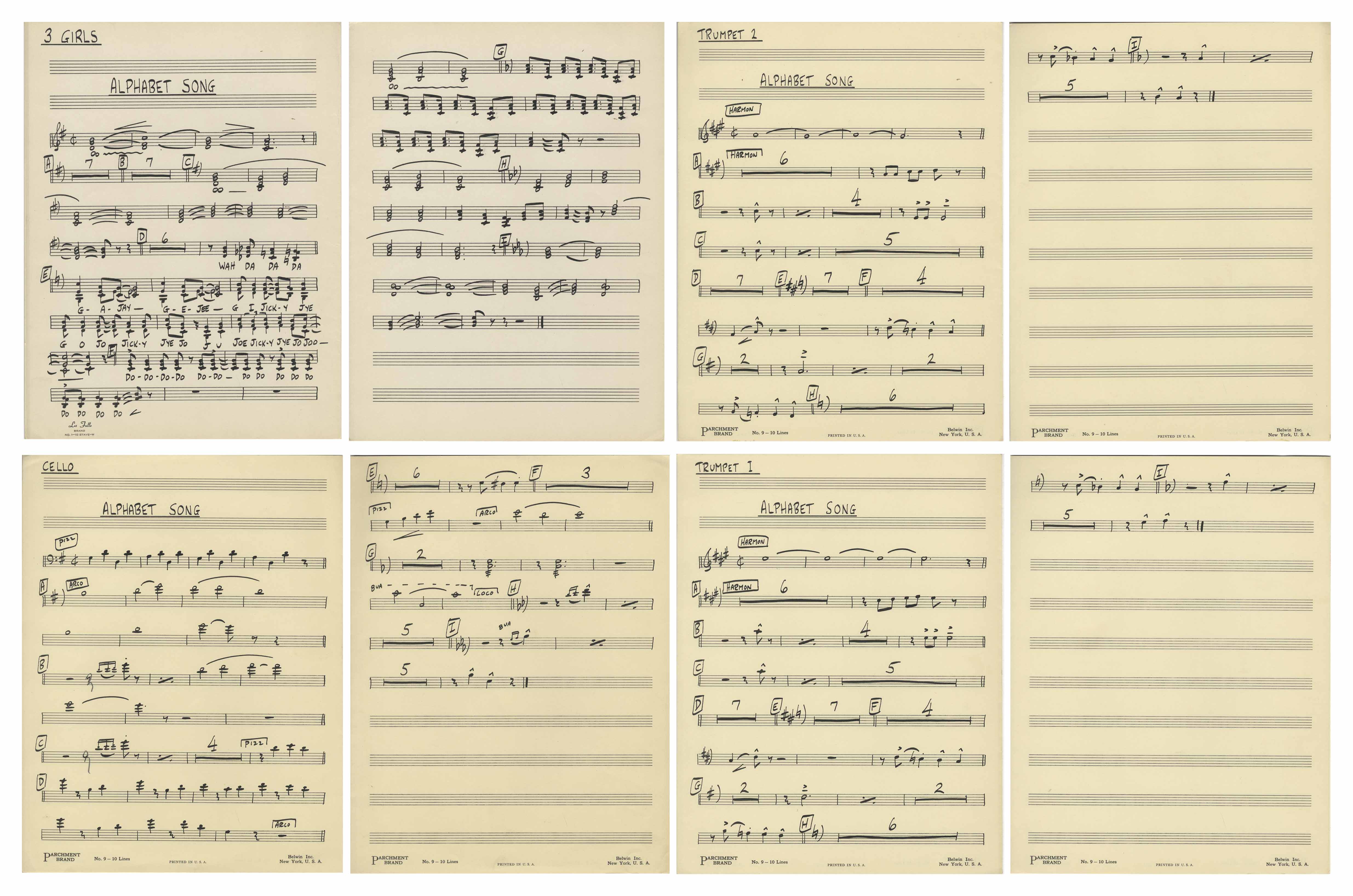 Lot Detail - Sheet Music for ''Swingin' the Alphabet'', Including 